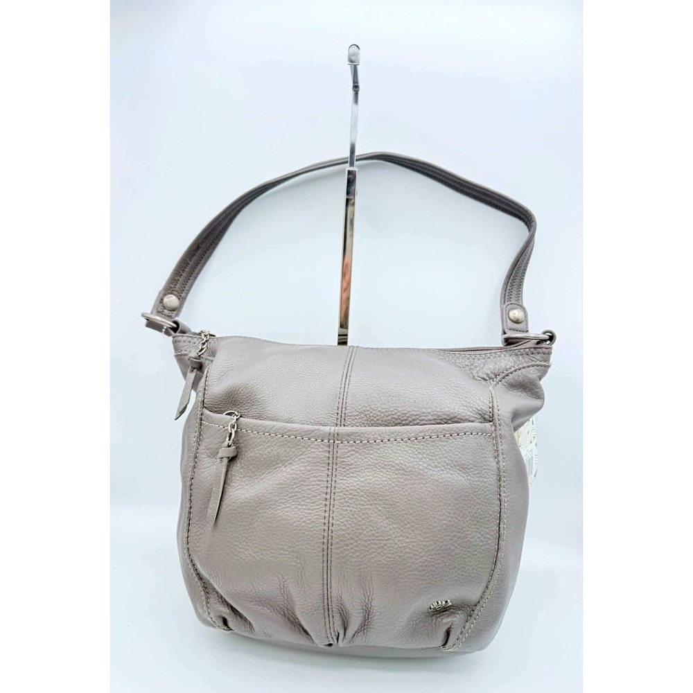 The Sak Iris Leather Hobo Bag Grey Pebble Grain Shoulder Purse New With Tags
